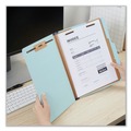 File Folders | Universal UNV10409 2 Dividers 6 Fasteners Heavy-Duty Pressboard Cover Letter Size Six-Section Classification Folders - Light Blue (20/Box) image number 2