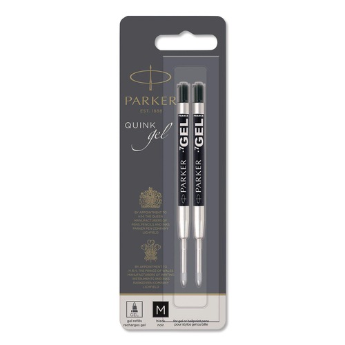 Pens | Parker 1950362 Parker Medium Conical Tip Retractable Gel Ink Roller Ball Pens Refill - Black Ink (2/Pack) image number 0