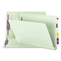File Folders | Smead 37715 2 in. Expansion End Tab Pressboard Classification Folders with 2 SafeSHIELD Coated Fasteners - Legal Size/Gray-Green (25/Box) image number 0
