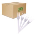 Cutlery | Eco-Products EP-S017 Plantware CPLA Cutlery Fork - White (1000/Carton) image number 0