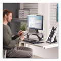 Back to School Sale | Fellowes Mfg Co. 8033201 150 Sheet Capacity Plastic Office Suites Desktop Copyholder with Memo Board - Black/Silver image number 4