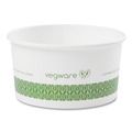 Food Trays, Containers, and Lids | Vegware SC-06G 3.5 in. x 1.7 in. 6 oz. Compostable Paper Soup Containers - Green/White (1000/Carton) image number 0