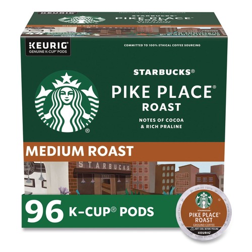 Coffee | Starbucks 12434812 Coffee K-Cups Pack - Pike Place (96/Carton) image number 0