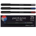 Back to School Sale | TOPS PEN12126 Fine 0.7 mm PENTONIC Stick Ballpoint Pen - Assorted Ink Colors/Black Barrel (25/Pack) image number 0