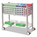 Office Filing Cabinets & Shelves | Vertiflex VF52000 28.25 in. x 13.75 in. x 27.38 in. 1 Shelf 2 Bins File Cart with Open Top - Matte Gray image number 2