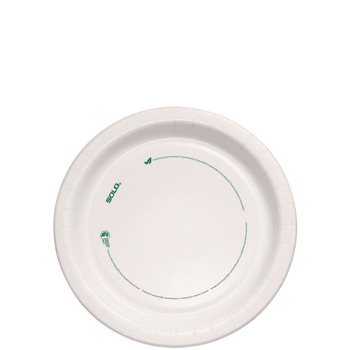 SOLO MP9-PLANET 8.5 in. Diameter ProPlanet Seal Compostable Paper Dinnerware Plate - White (125/Pack)