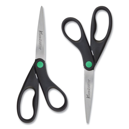 Arts & Crafts Supplies | Westcott 15179 8 in. Long x 3.25 in. Cut Length KleenEarth Scissors - Straight Black Handle (2/Pack) image number 0
