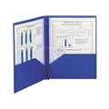 File Folders | Smead 87726 11 in. x 8.5 in. 180-Sheet Capacity Poly 2-Pocket Folder with Fasteners - Blue (25/Box) image number 3