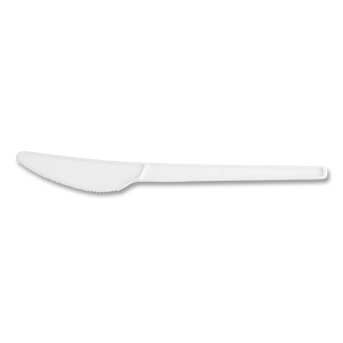 Cutlery | Vegware VW-KN6.5 Compostable CPLA Cutlery Knife - White (1000/Carton) image number 0