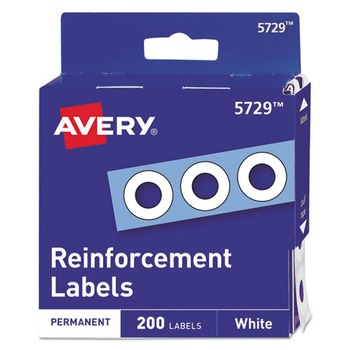 PAPER AND PRINTABLES | Avery 05729 0.25 in. Diameter Dispenser Pack Hole Reinforcements - White (200/Pack)