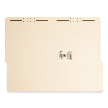 Smead 19587 0.75 in. Expansion 2/5-Cut Top Tab 11-pt Manila Fastener Folders, 2 Fasteners - Legal Size/Manila (50/Box)