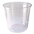 Food Trays, Containers, and Lids | Fabri-Kal 000000000009501036 24 oz 4.6 in. Diameter x 3.6 in. Height Plastic Recycleware Round Deli Container - Clear (500/Carton) image number 0