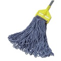 Mops | Rubbermaid Commercial FGE23800BL00 24 oz. Universal Headband Cotton/Synthetic Mop Head - Blue (12/Carton) image number 2
