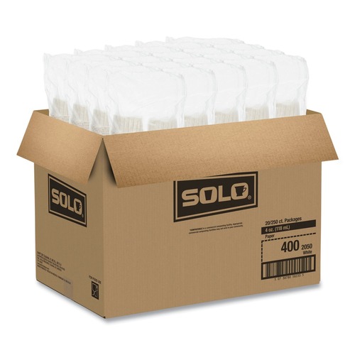 Food Trays, Containers, and Lids | SOLO 400-2050 4 oz. Paper Portion Cups - White (5000/Carton) image number 0