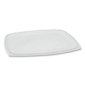 Food Trays, Containers, and Lids | Pactiv Corp. YCI853000000 9 in. x 7.38 in. x 0.19 in., Deli Container Lid, Flat Lid For 3-Compartment 48/64 oz. Containers - Clear (220/Carton) image number 0