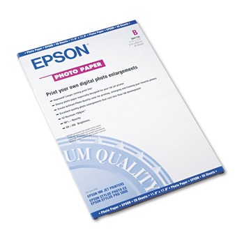 Epson S041156 9.4 mil. 11 in. x 17 in. Photo Paper - Glossy White (20/Pack)