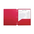 File Folders | C-Line 33934 11 in. x 8.5 in. 3-Hole Punch Two-Pocket Heavyweight Poly Portfolio Folder - Red (25/Box) image number 4