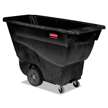  | Rubbermaid Commercial FG9T1300BLA 450 lbs. Capacity Rectangular Structural Foam Tilt Truck - Black
