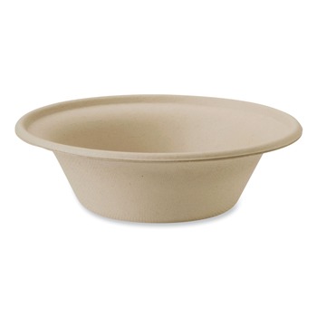 World Centric BO-SC-U11-LFP 6 in. x 6 in. x 1.7 in. 11.5 oz. Paper Fiber Bowls - Natural (1000/Carton)