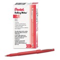 Just Launched | Pentel R100-B 0.8 mm Medium Rolling Writer Stick Ball Pen - Red (1 Dozen) image number 2