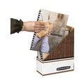 Filing Racks | Bankers Box 07223 4 in. x 9 in. x 11.5 in. Corrugated Cardboard Magazine File - Wood Grain (12/Carton) image number 5