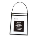 Label & Badge Holders | C-Line 41922 75 Sheet Capacity 1-Pocket 9 in. x 12 in. Shop Ticket Holder with Strap - Black (15/Box) image number 2