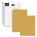 Envelopes & Mailers | Quality Park QUA37790 32 lbs. Bond Weight Kraft #10 1/2 Square Flap Clasp/Gummed Closure 9 in. x 12 in. Clasp Envelope - Brown Kraft (100/Box) image number 0