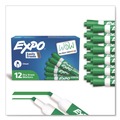 Washable Markers | EXPO 80004A Broad Chisel Tip Low-Odor Dry-Erase Marker - Green (1-Dozen) image number 0