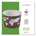  | Eco-Products EP-BSC8-WA 8 oz 3.04 in. Diameter x 2.3 in. h World Art Renewable and Compostable Paper Food Container - Brown (1000/Carton) image number 3