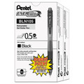 Pens | Pentel BLN105ASW2 Fine 0.5 mm EnerGel-X Retractable Gel Pen - Black Ink, Clear/Black Barrel (24/Pack) image number 1