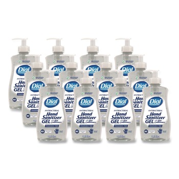 Dial Professional 17000 35482 11 oz. Pump Bottle Gel Antibacterial Hand Sanitizer - Fragrance-Free (12/Carton)