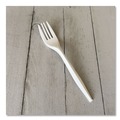 Cutlery | Boardwalk BWKFORKPPMW 5.51 in. Long Mediumweight Polypropylene Plastic Fork Cutlery - White (1000/Carton) image number 4