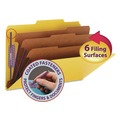 Back to School Sale | Smead 19098 Eight SafeSHIELD Fasteners 3 Dividers Eight-Section Pressboard Top Tab Classification Folders - Legal Size, Yellow (10/Box) image number 6