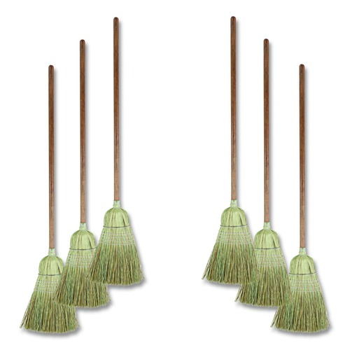 Brooms | Boardwalk BWKBR10002 60 in. Corn/Synthetic Fiber Bristle Broom - Gray/Natural (6/Carton) image number 0