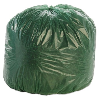 TRASH BAGS | Stout by Envision G3340E11 33 in. x 40 in., 1.1 mil, 33 gal. Controlled Life-Cycle Plastic Trash Bags - Green (40/Box)