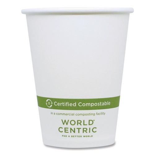 Cups and Lids | World Centric CU-PA-8 8 oz. Paper Hot Cups - White (1000/Carton) image number 0