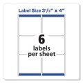 Labels | Avery 08464 3.33 in. x 4 in. Shipping Labels with TrueBlock Technology for Inkjet Printers - White (6/Sheet, 100 Sheets/Box) image number 6