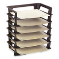 Desktop Organizers | Rubbermaid 86028 Regeneration 6 Sections Letter Size Files 9.13 in. x 15.25 in. x 2.75 in. Recycled Plastic Letter Tray - Black (6/Pack) image number 1