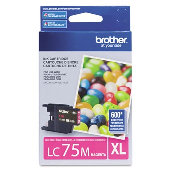 Brother LC75M LC75M Innobella 600 Page-Yield High-Yield Ink - Magenta