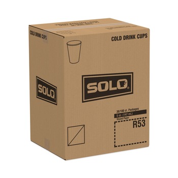 SOLO R53-J8000 5 oz. Waxed Paper Water Cups (3000/Carton)