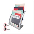 Desk Shelves | Deflecto 693745 11.25 in. x 6.94 in. x 13.31 in. 3-Tier Literature Holder - Leaflet Size, Silver image number 5