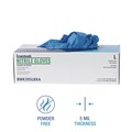 Disposable Gloves | Boardwalk 395LBXA 5 mil Disposable General-Purpose Powder-Free Nitrile Gloves - Large, Blue (100/Box) image number 4
