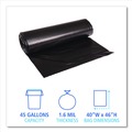  | Boardwalk X8046XKKR01 40 in. x 46 in. 45 gal. 1.6 mil Recycled Low-Density Polyethylene Can Liners - Black (100/Carton) image number 4