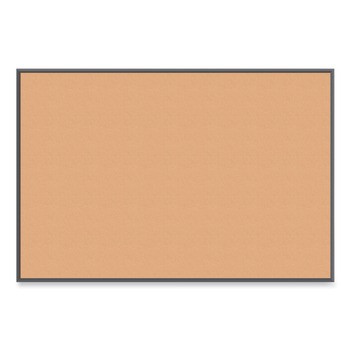 U Brands 2882U00-01 72 in. x 48 in. Cork Bulletin Board - Tan Surface/Black Aluminum Frame