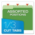 Just Launched | Pendaflex 152 1/3 BGR 1/3-Cut Tabs Assorted Letter Size Colored File Folders - Green/Light Green (100/Box) image number 1