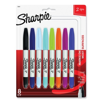 Sharpie 33861PP Extra-Fine/Fine Bullet Tip Permanent Marker - Assorted Colors (8/Set)