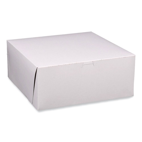 Food Trays, Containers, and Lids | SCT 1593 14 in. x 14 in. x 6 in. Paper Standard Bakery Boxes - White (50/Carton) image number 0
