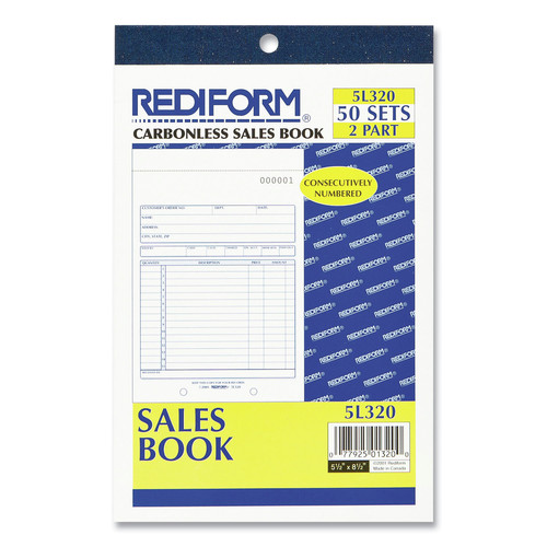 Notebooks & Pads | Rediform 5L320 5.5 in. x 7.88 in. 15-Lines Two-Part Carbonless Sales Book image number 0