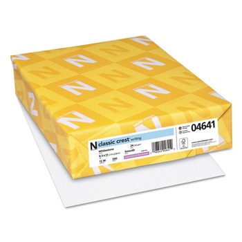 Neenah Paper 04641 8.5 in. x 11 in. 24 lbs. Bond Weight CLASSIC CREST Stationery - Whitestone (500/Ream)