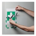 Back to School Sale | Durable 4772131 8.5 in. x 11 in. DURAFRAME Security Magnetic Sign Holder - Green/White Frame (2/Pack) image number 4